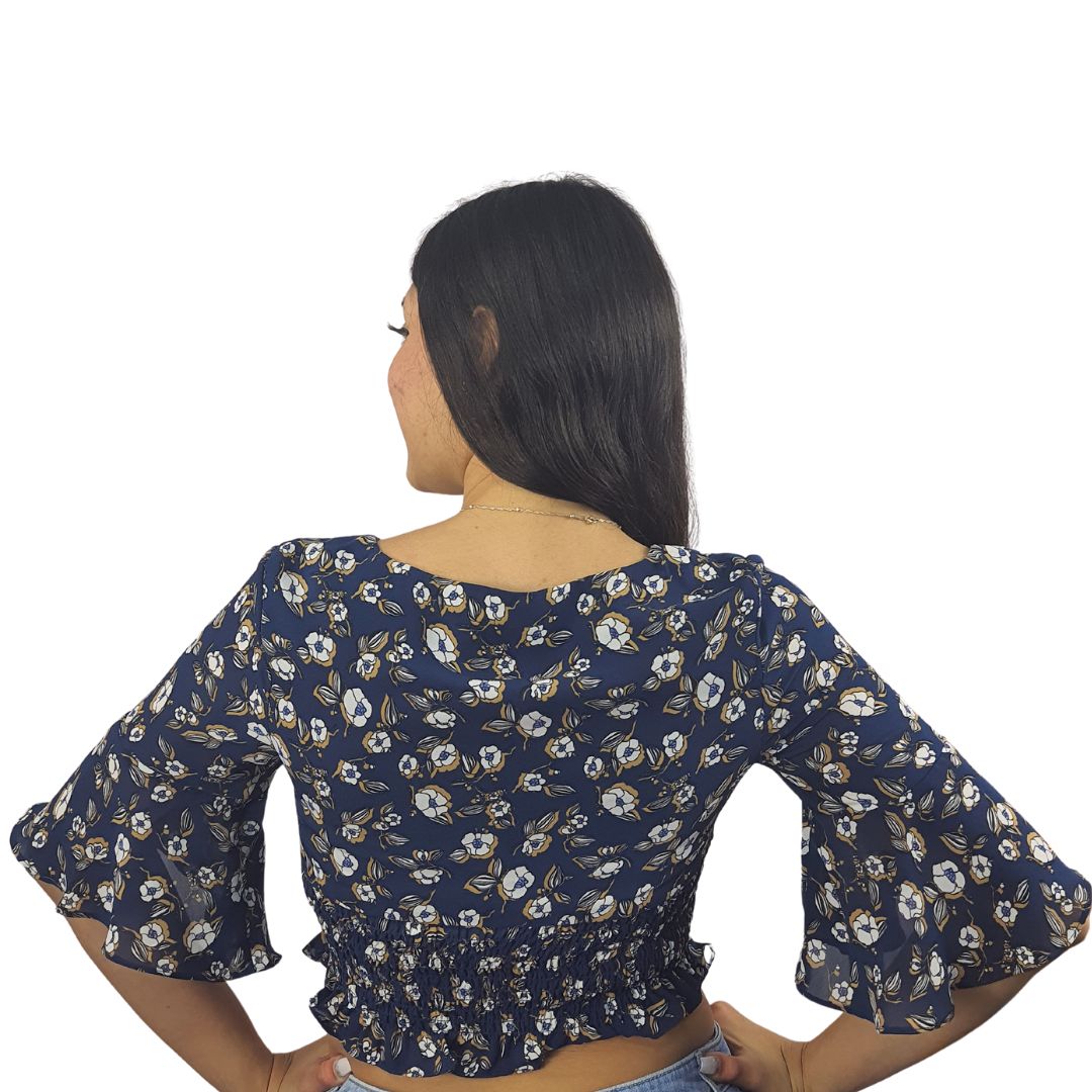 Top Vero Moda Azul Oscuro Style LI 1/2 TOP(HH)