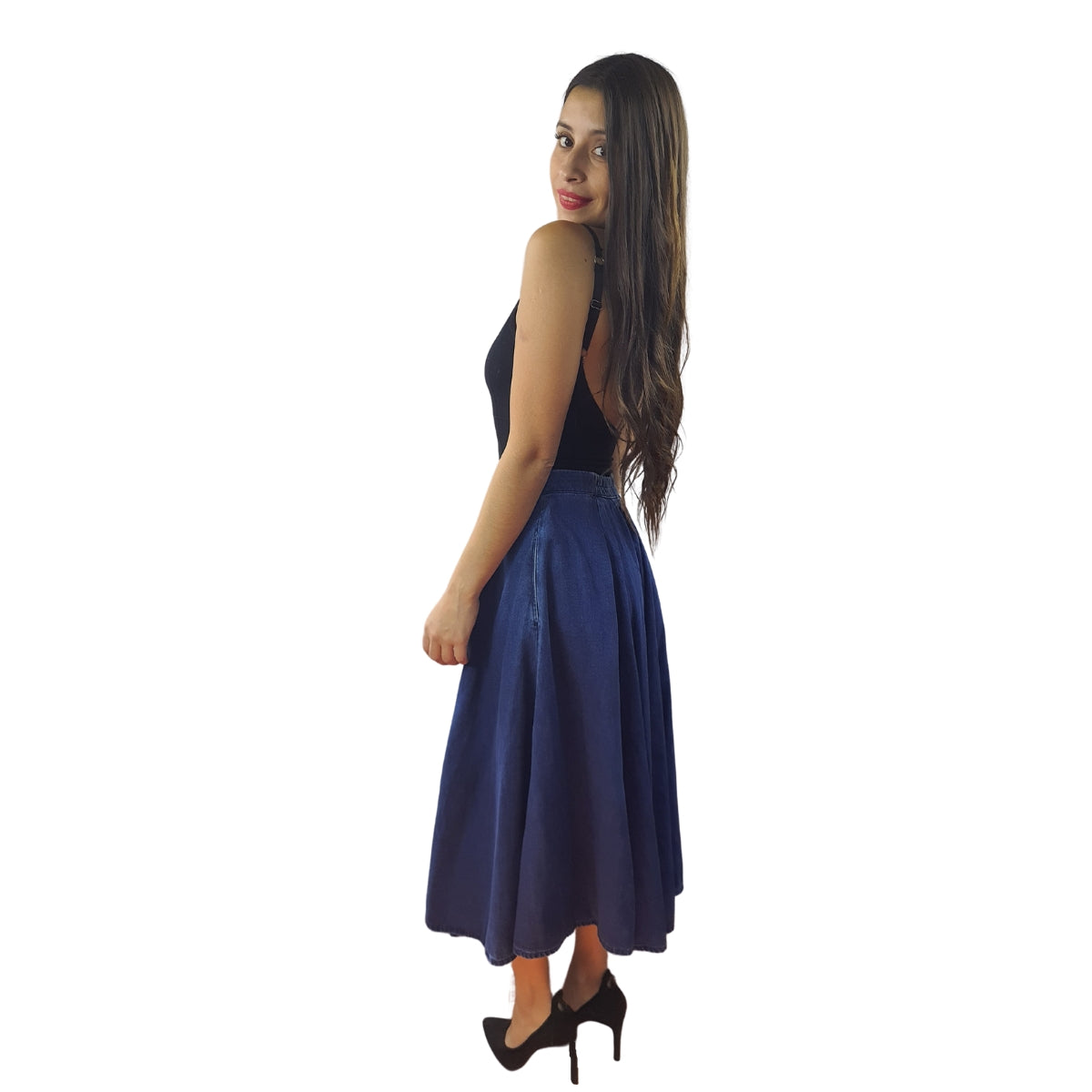 Falda Vero Moda Azul Oscuro Style VIOLET DENIM SKIRT(BN-EC-2)