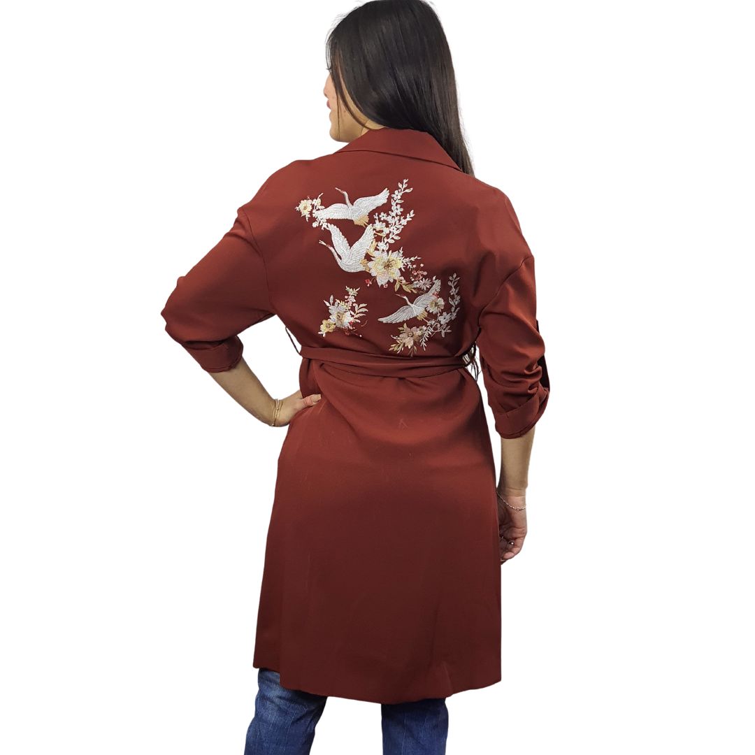 Blazer Vero Moda Burdeo Style JODI L/S COAT(NR) SIN CINTURON