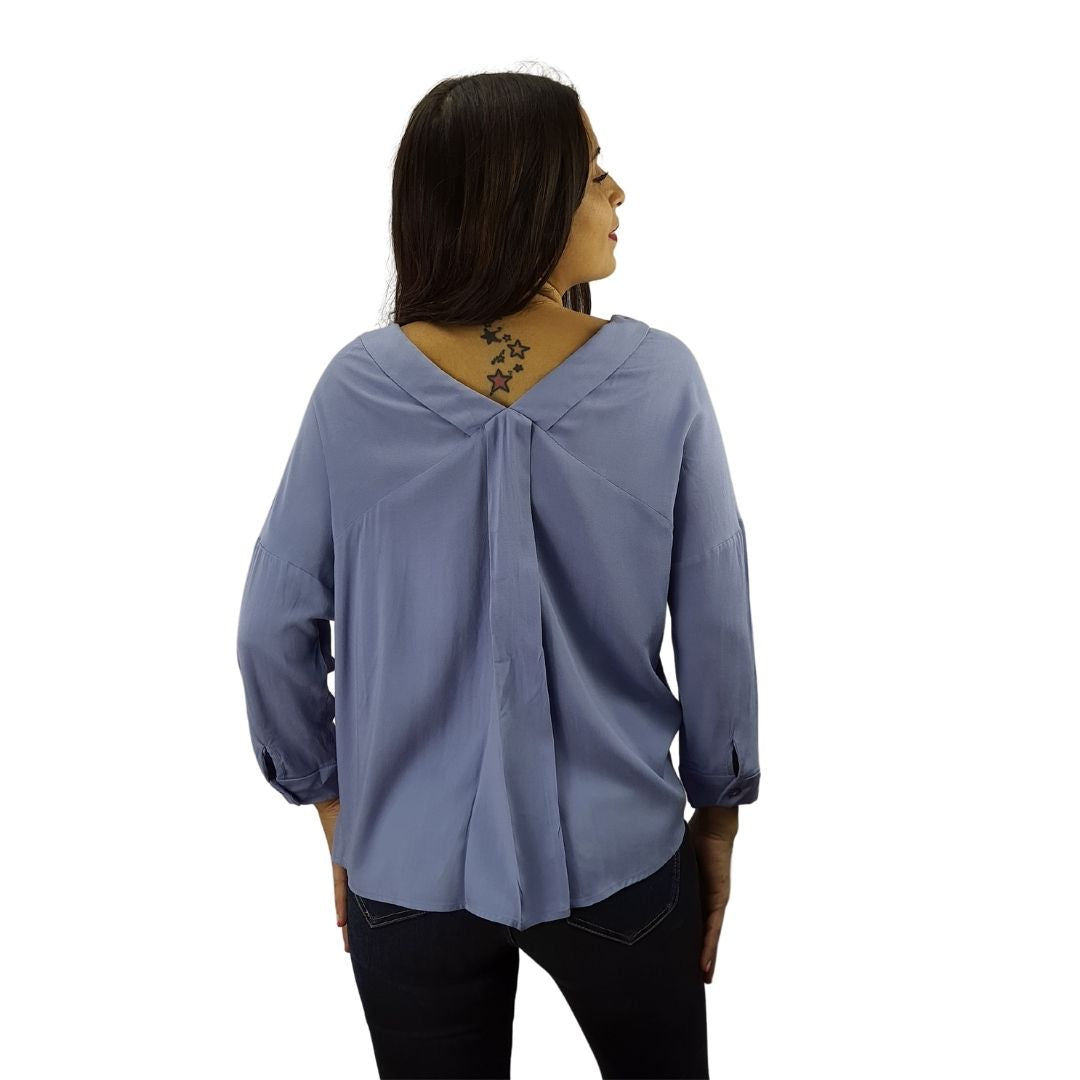Blusa Vero Moda Azul Style MAY SOLID 3/4 SHIRT(TP)