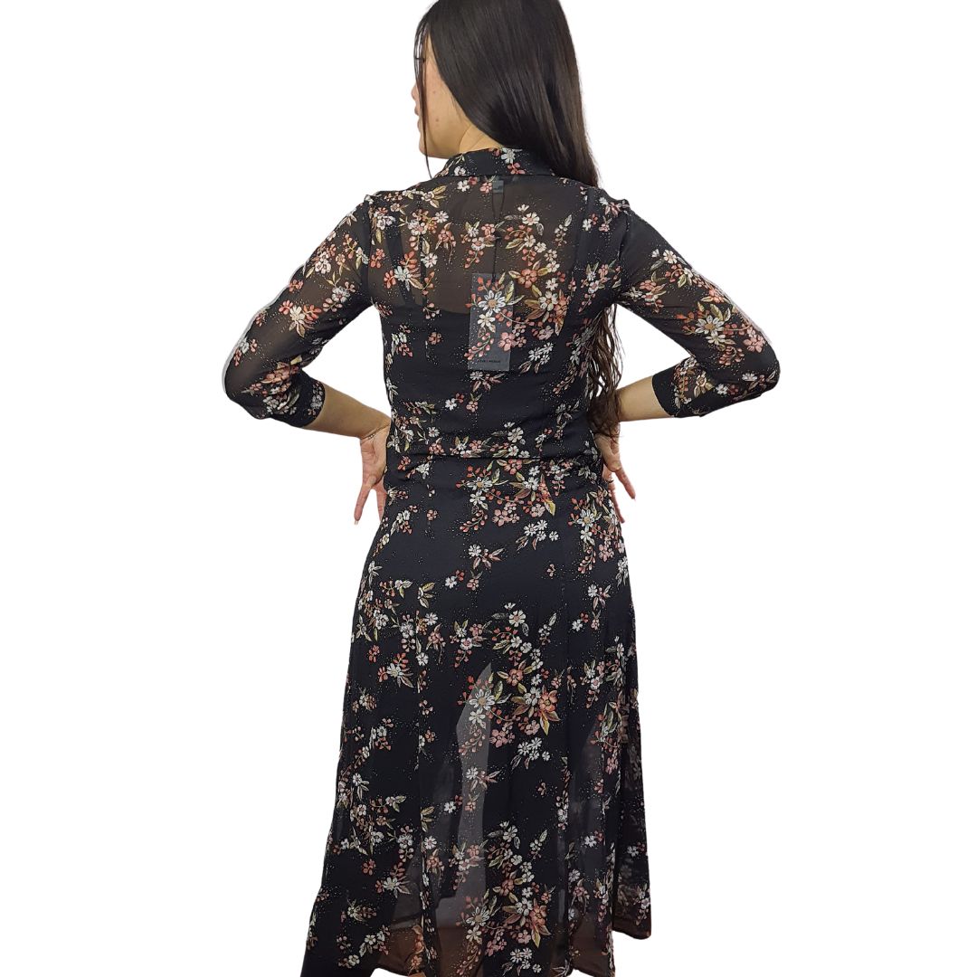 Tapado Vero Moda Negro Style LOGRONO 3/4 LONG SHIRT SET(VMC-NR)