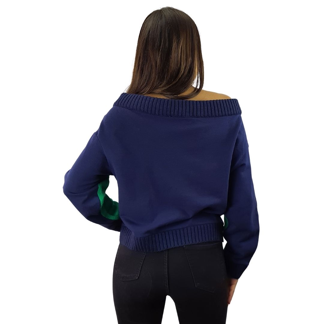 Sweater Vero Moda Verde y Azul Style JAYNE L/S SWEAT(HOMEWEAR)