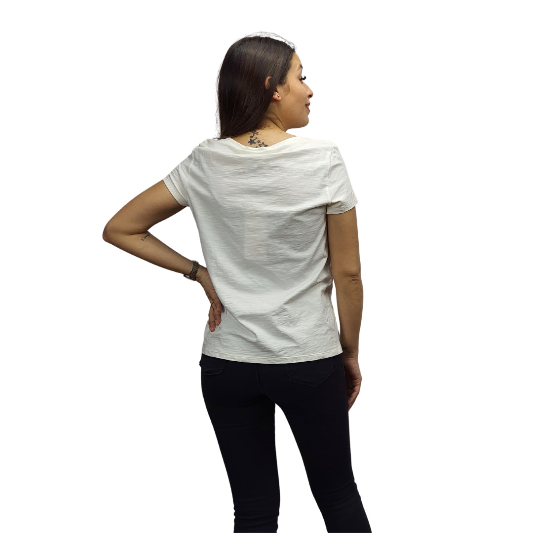 Polera Vero Moda Crema Style MELBOURNE S/S TOP(EL)
