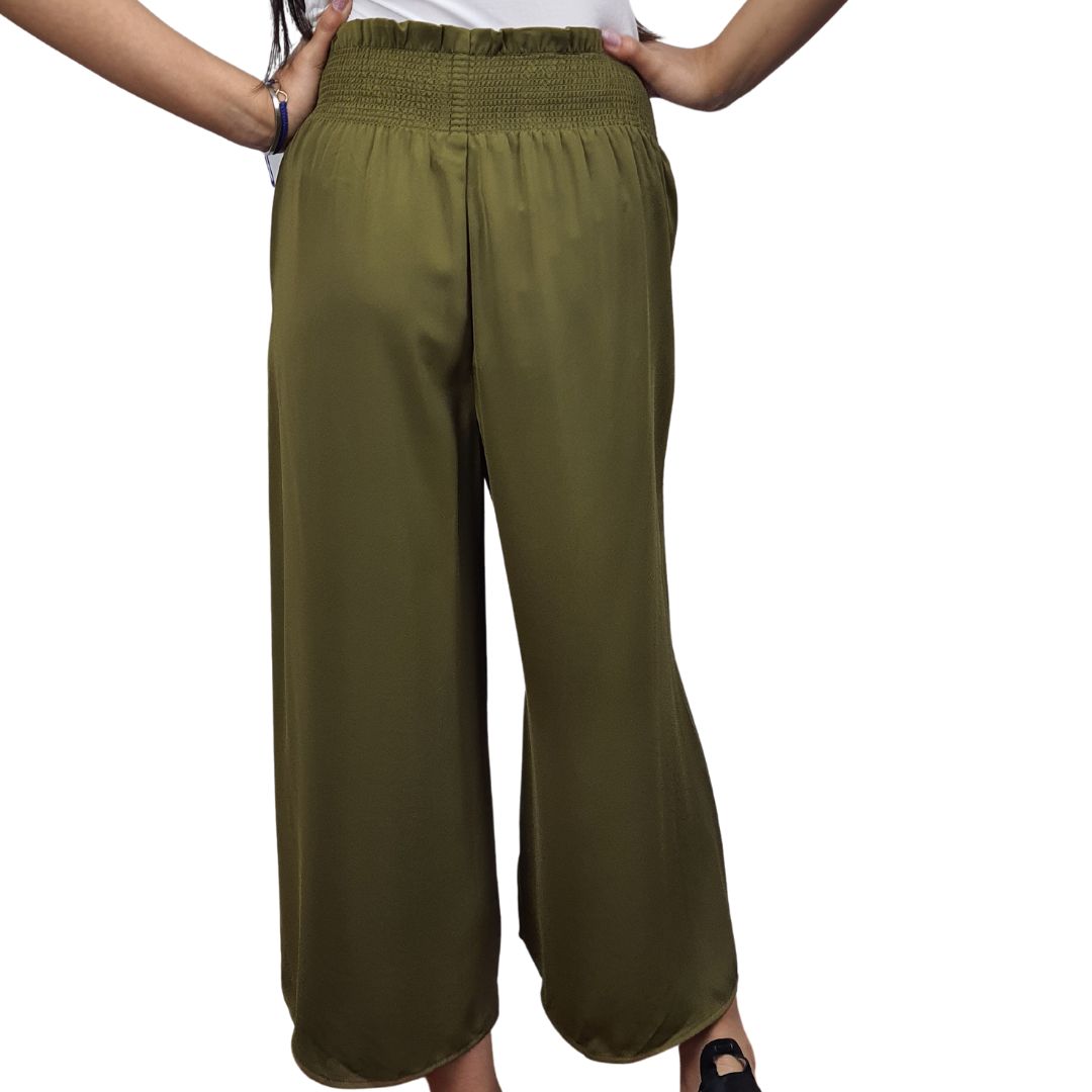 Pantalon Vero Moda Verde Oliva Style HARRY 7/8 WIDE PANTS(VMC-BJ)