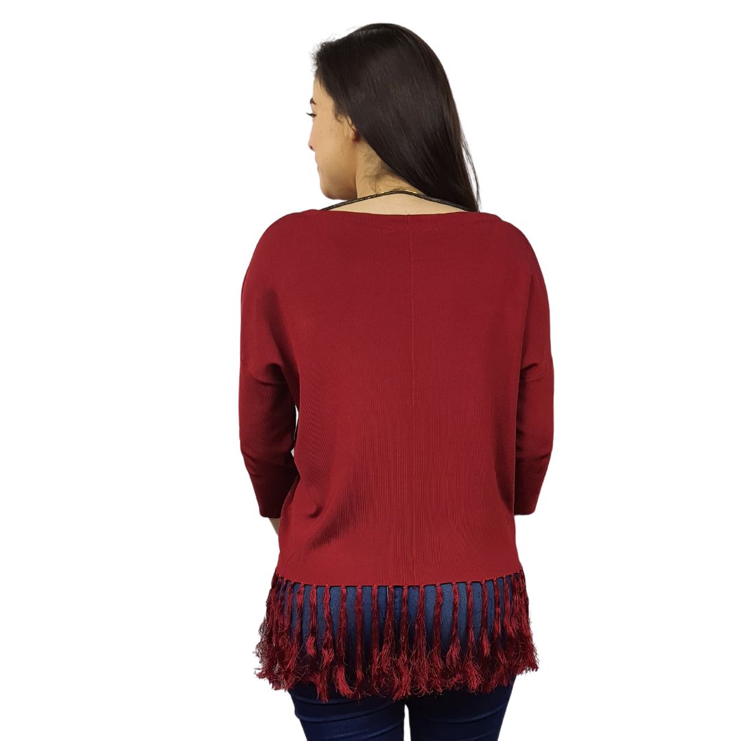 Blusa Vero Moda Burdeo Style MAYDAY 3/4 KNIT(VMC-BT)