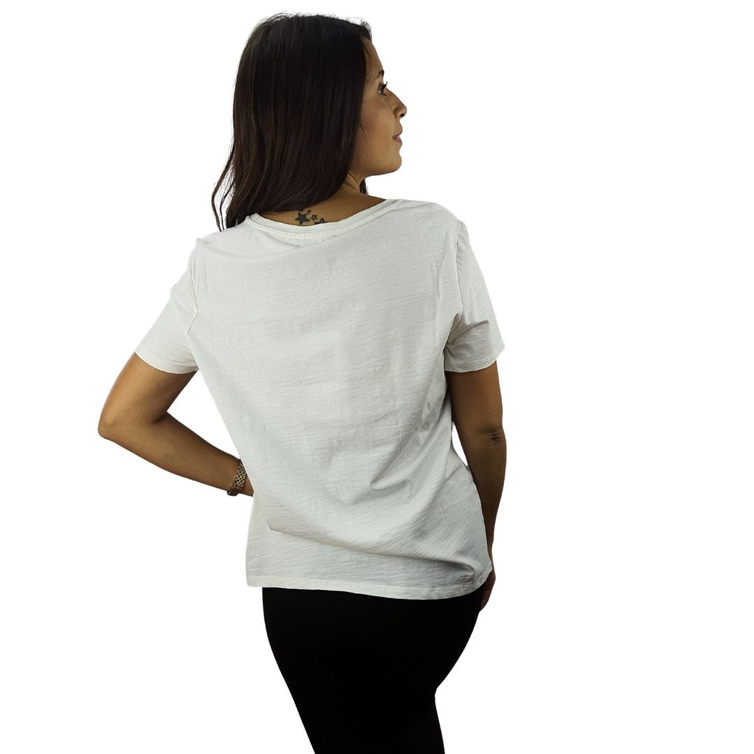 Polera Vero Moda Blanco Style WALLS S/S TOP(TP)