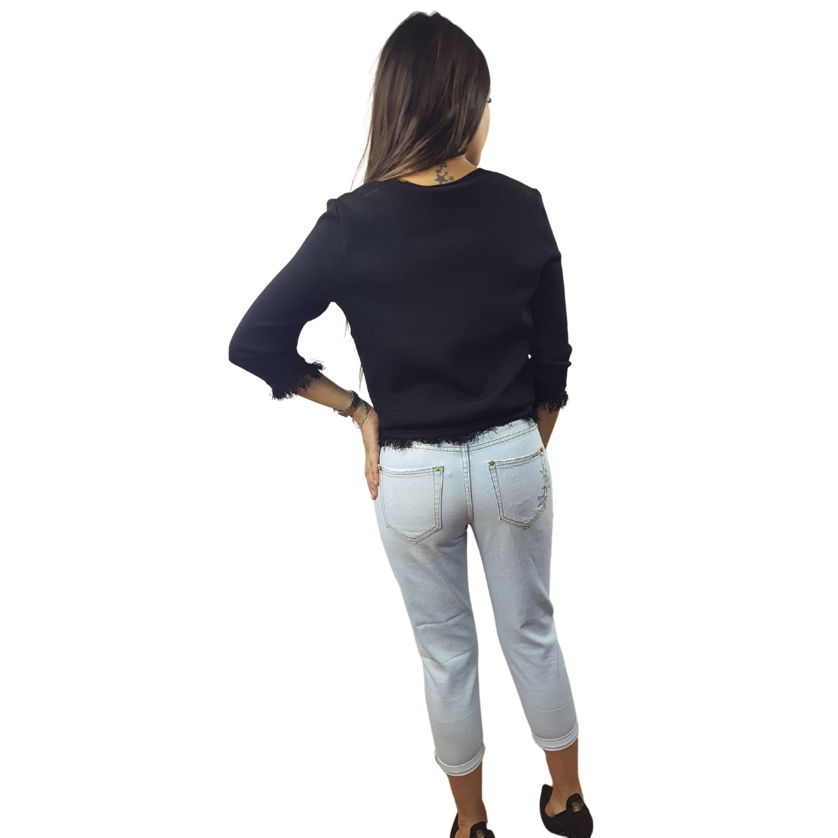 Blusa Vero Moda Negro Style KARMIA 3/4 KNIT(VMC-CR)