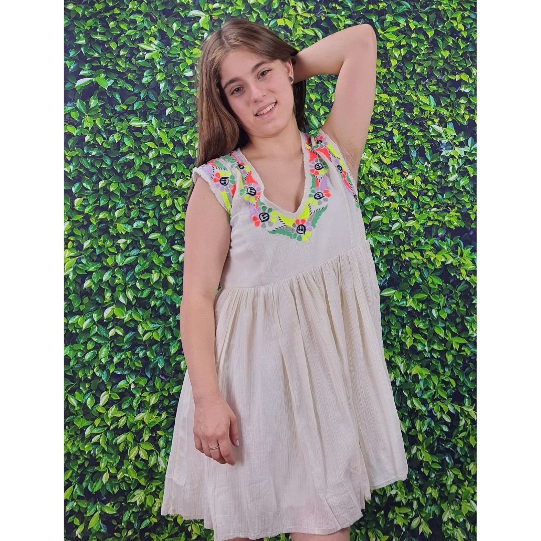 Vestido Rapsodia Rivera Neon Blanco
