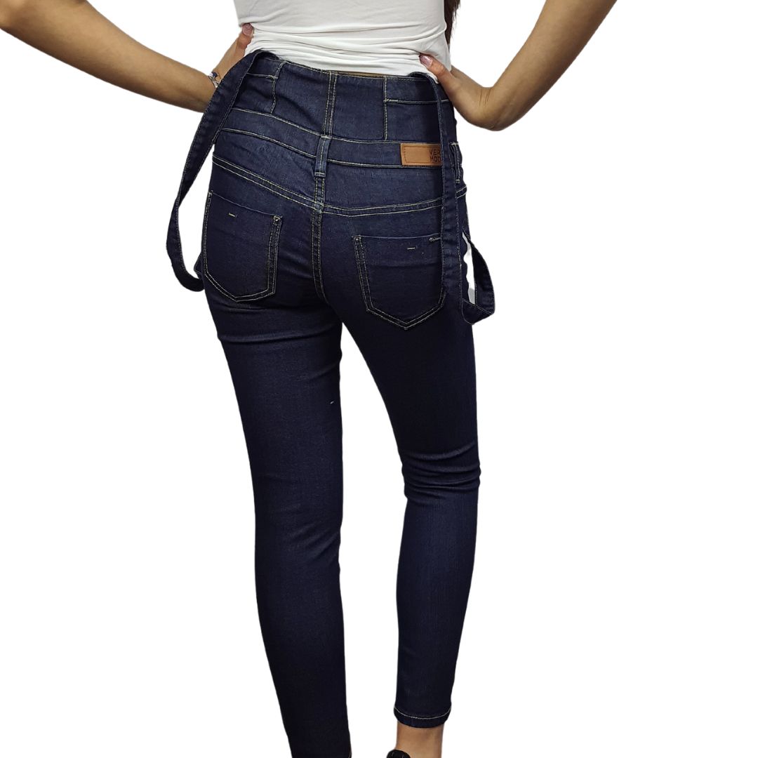 Jardinera Vero Moda Azul Oscuro Style FAITHE 9/10 HIGH WAIST X-SLIM JEANS(PM-C