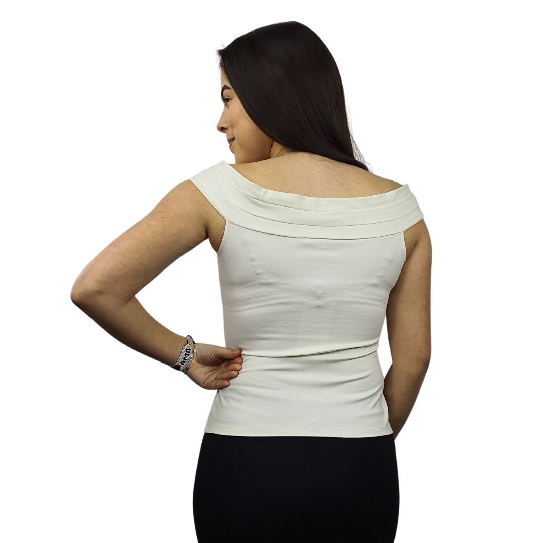 Blusa Vero Moda Blanco Style FLARE S/S JERSEY TOP(VMC-MP)