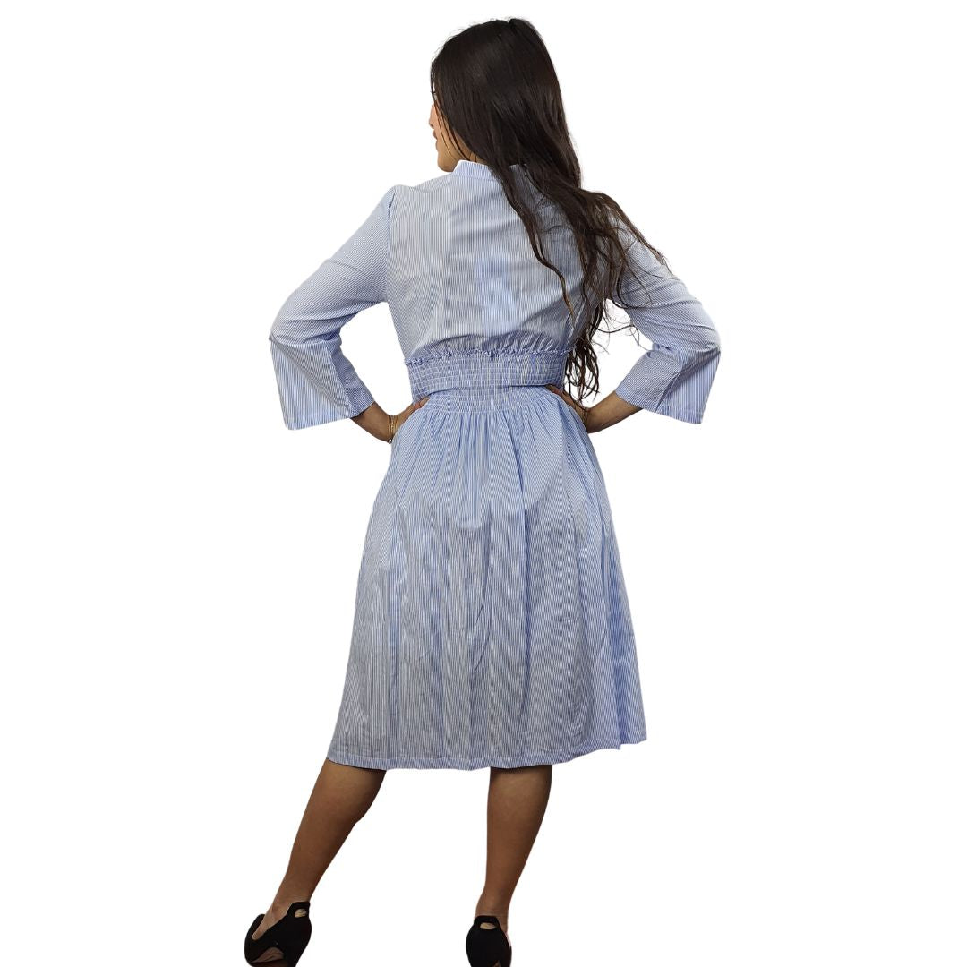 Vestido Vero Moda Azul Claro Style IDA 3/4 LONG SHIRT(NC)