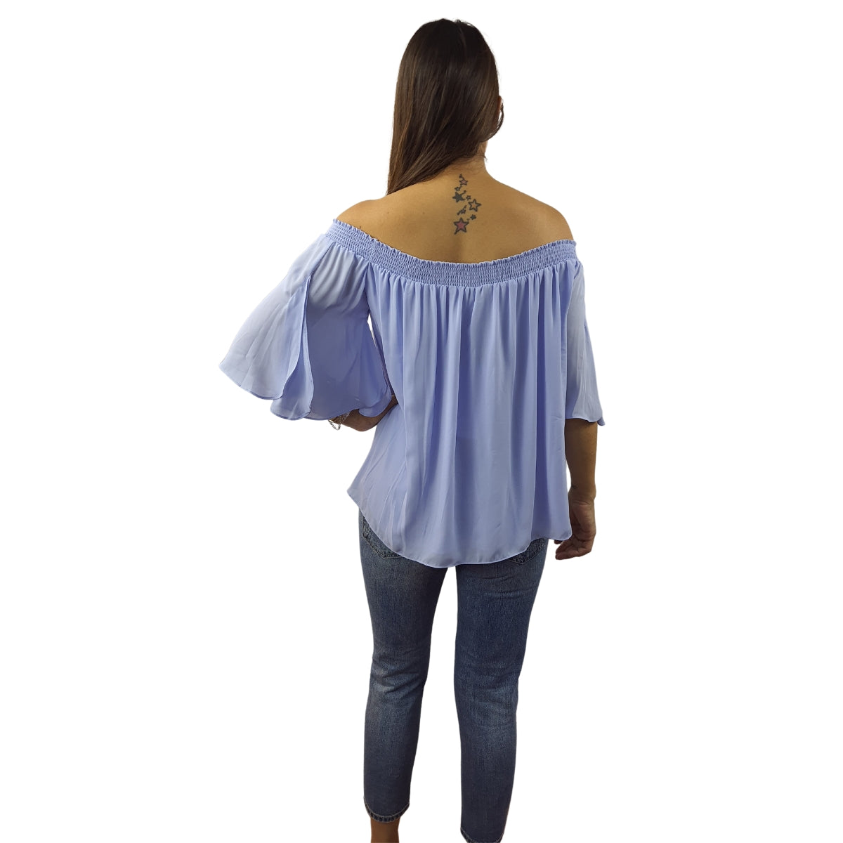 Blusa Vero Moda Azul Claro Style LEA 1/2 TOP(NR)