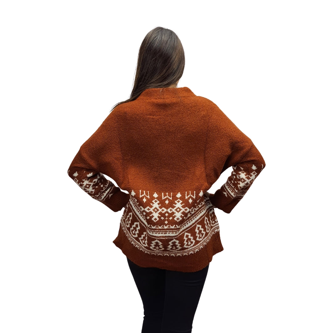 Sweater Vero Moda Marron Style LENA L/S KNIT(BN-EC-2)