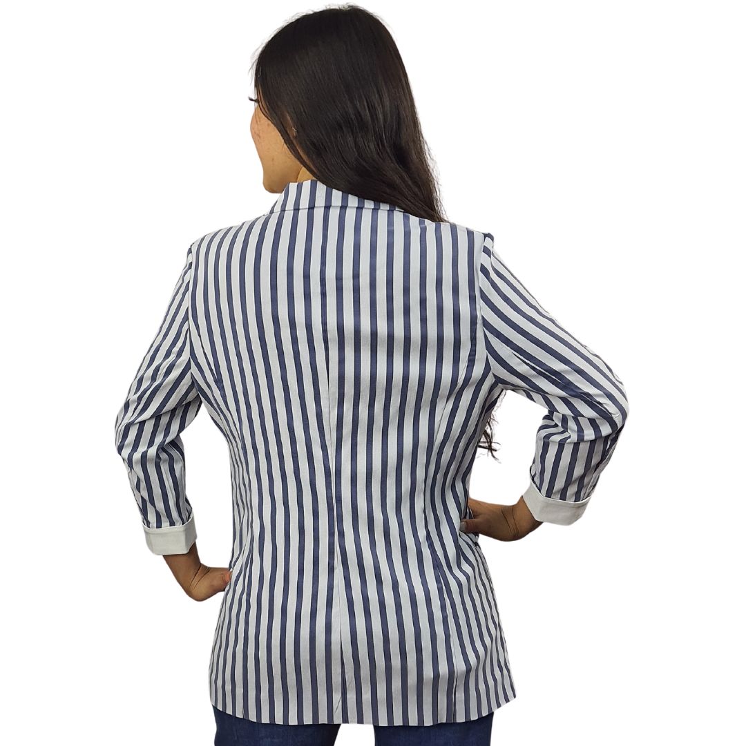 Blazer Vero Moda Azul y Blanco Style JENNY 3/4 BLAZER(VMC-RN)