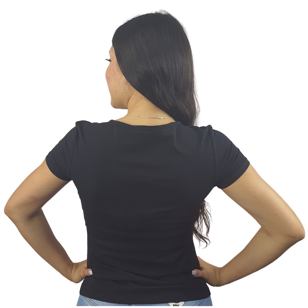 Polera Vero Moda Negro Style LIZ FITTED S/S TOP(EL)