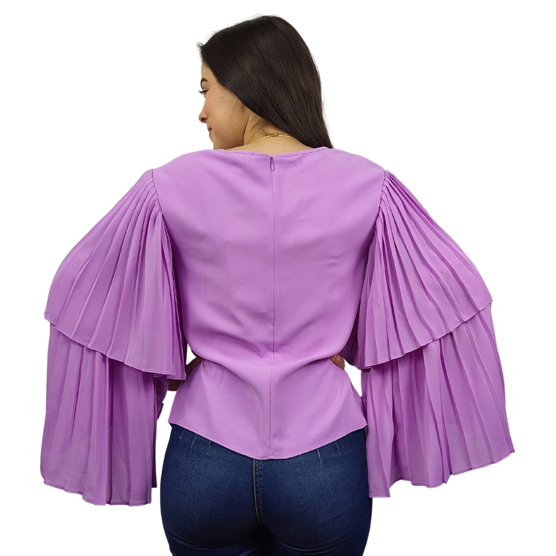 BLusa Vero Moda Lila Style DEBRA L/S WOVEN TOP(VMC-PF)