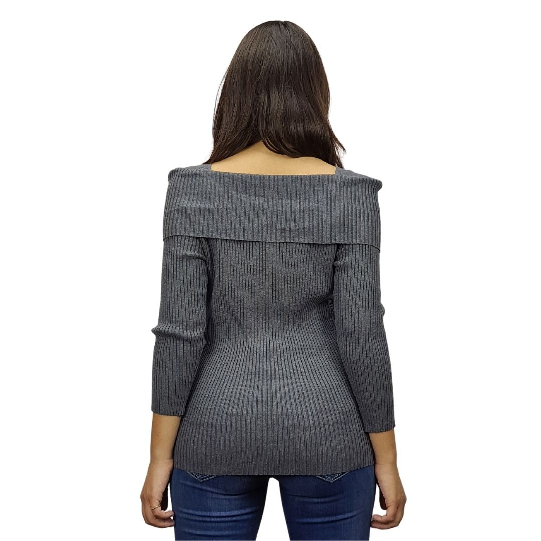 Sweater Vero Moda Gris Style BITTERSWEET 3/4 KNIT(NL)