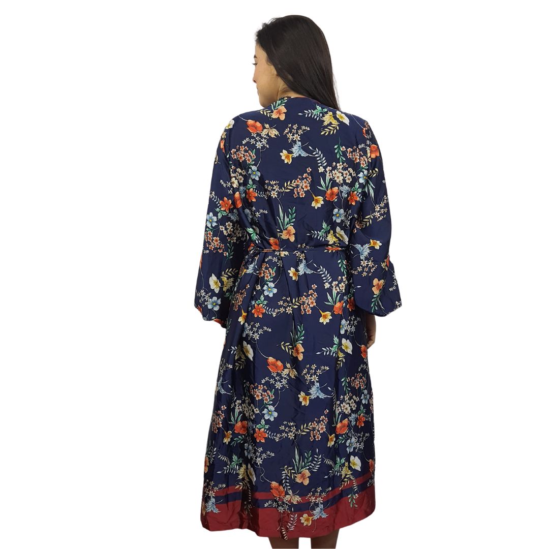 Bata de Pijama Vero Moda Azul Oscuro Style SISSY 9/10 ROBE(HOMEWEAR)