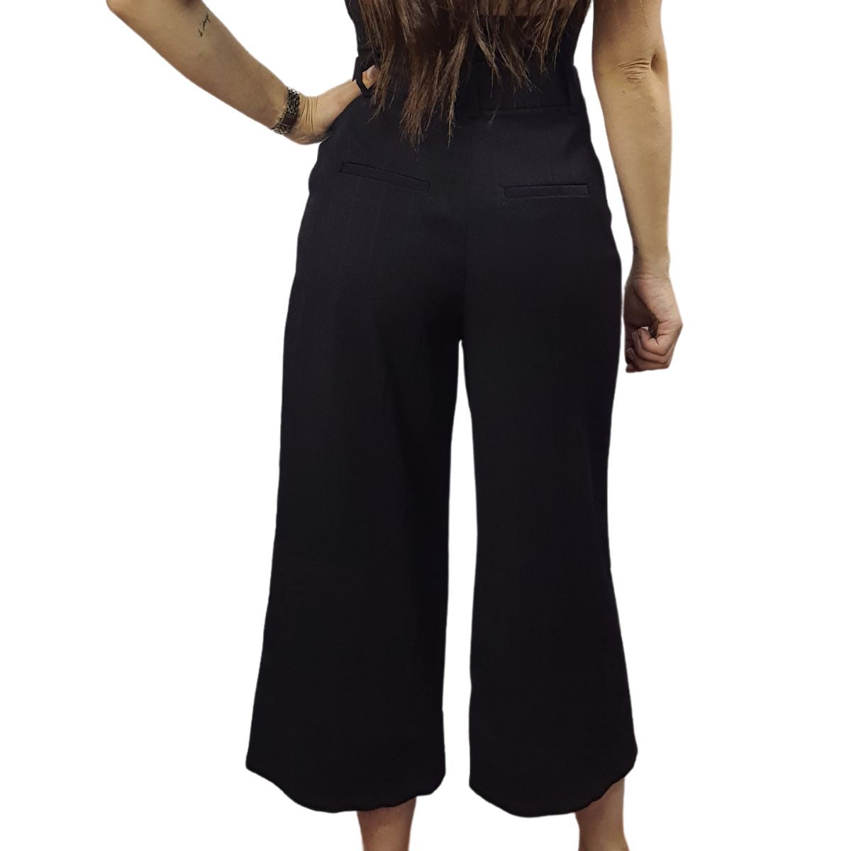 Pantalon Vero Moda Negro Style DALEY 7/8 WIDE PANTS(VMC-NC)