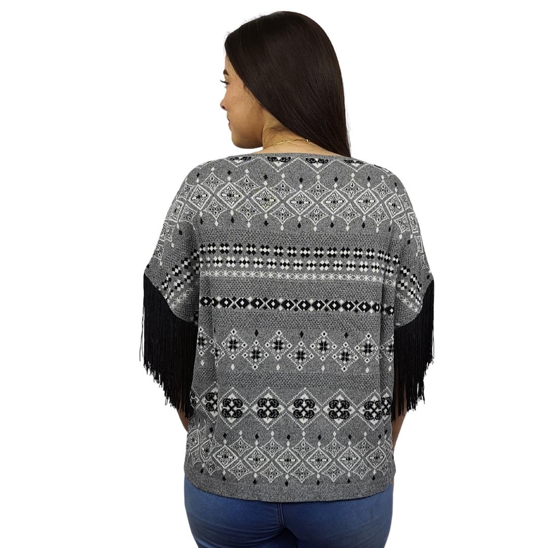 Blusa Vero Moda Gris y Negro Style FLIPPER 1/2 KNIT(BT)