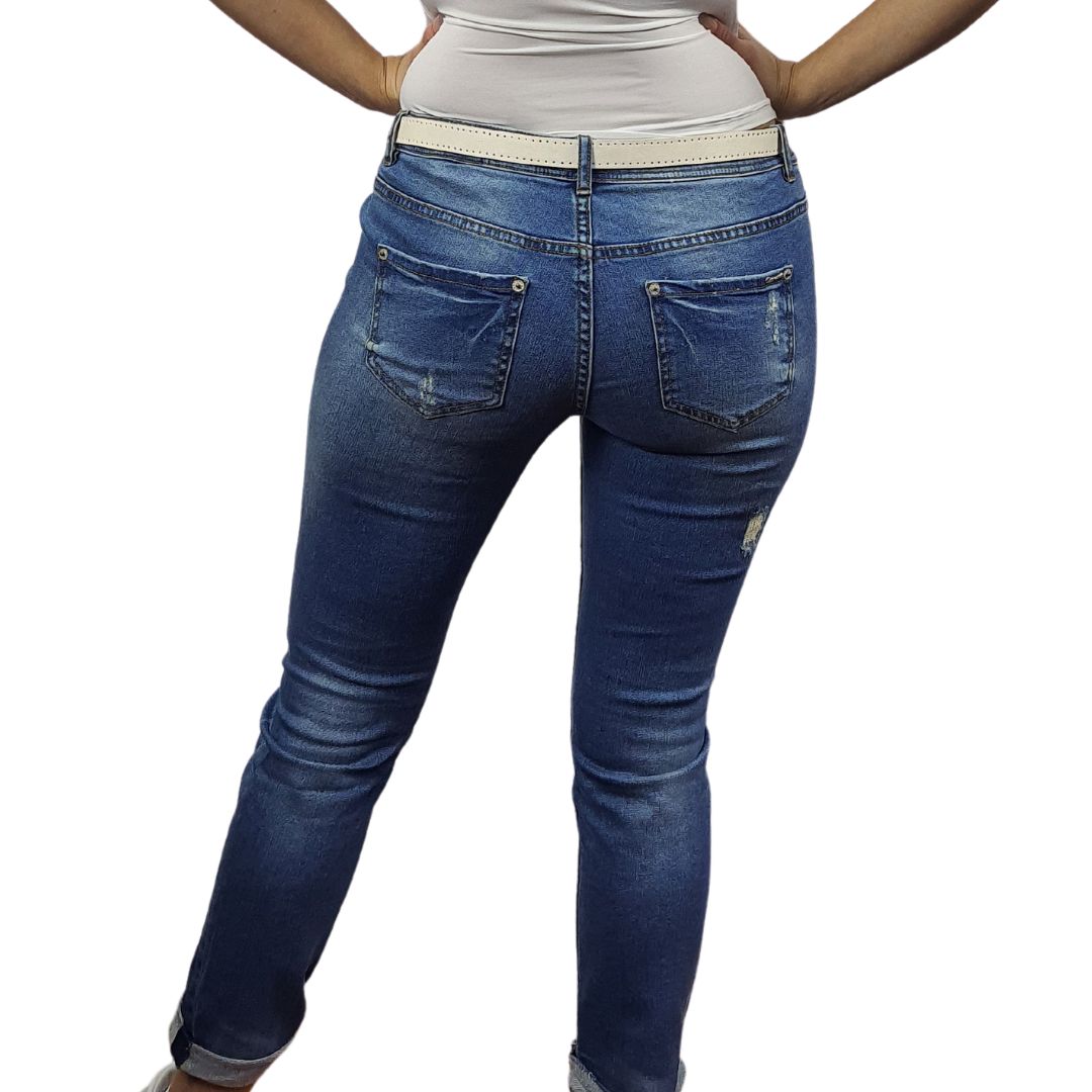 Jeans Vero Moda Azul Style ROLL SLIM JEANS(BN-CT-2)