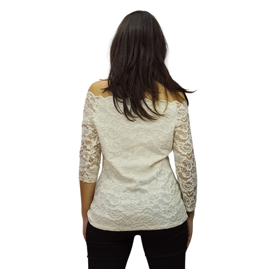 Blusa Vero Moda Beige Style RETAIL NICOLA 3/4 JERSEY TOP(BN)