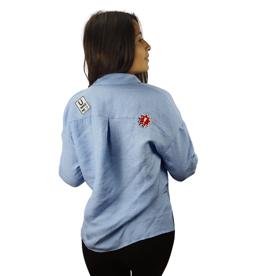 Camisa Vero moda Azul Style ENGLAND 3/4 DENIM SHIRT(SD)