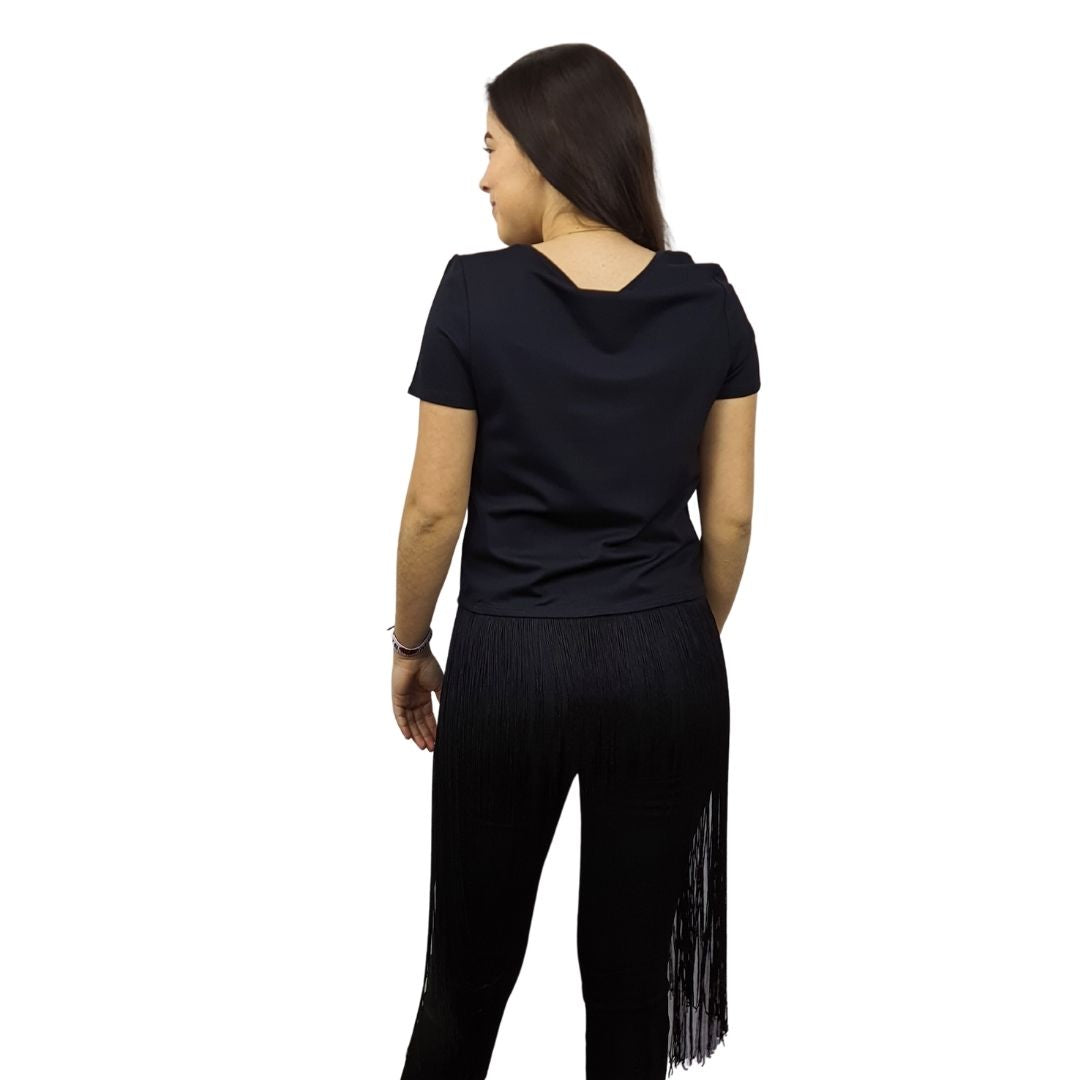 Blusa Vero Moda Negro Style TASSELS S/S TOP(TP-ET-3)