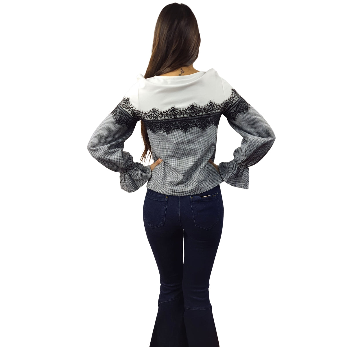 Blusa Vero Moda Blanco Style GLADSON L/S TOP(NR)