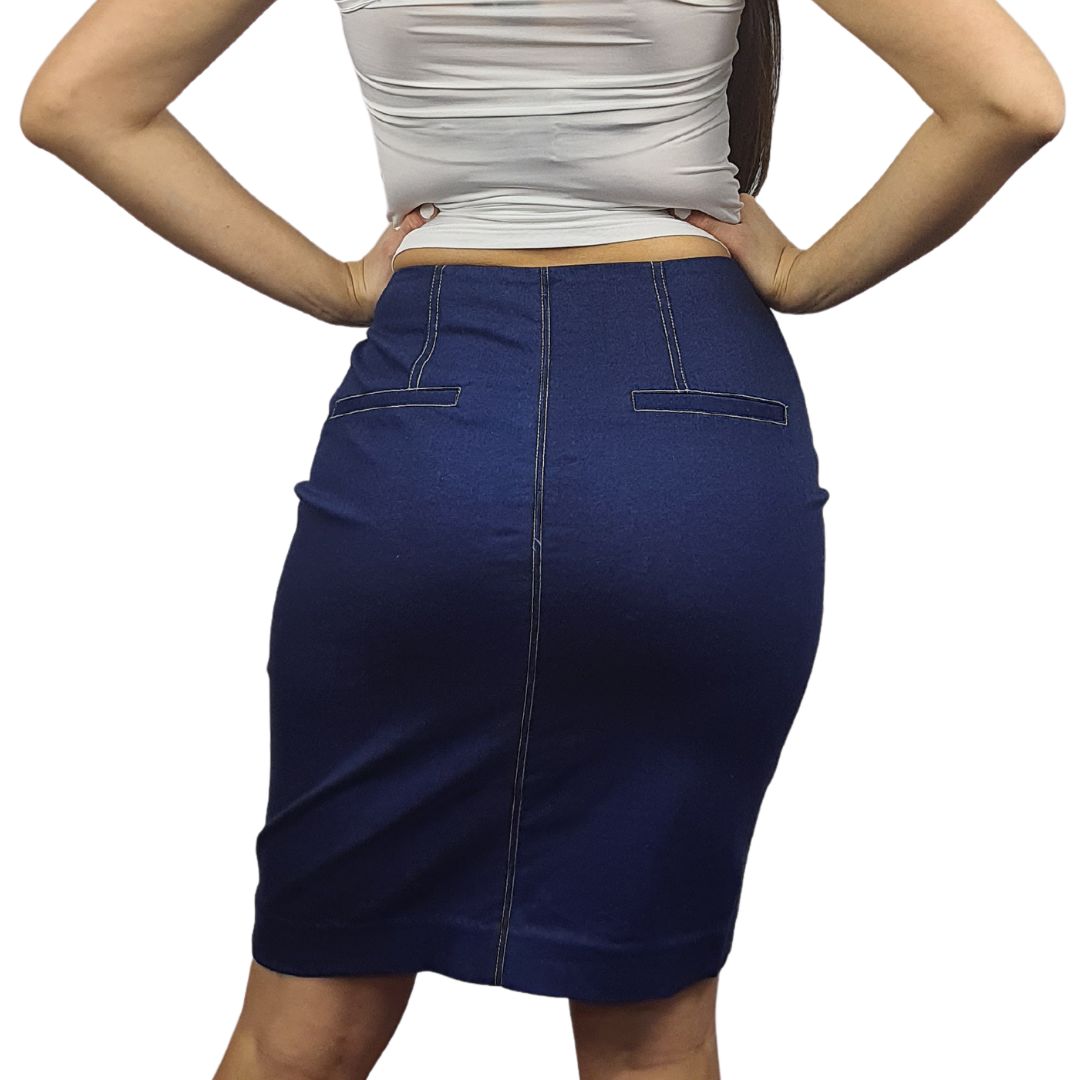 Falda Vero Moda Azul Oscuro Style EVE HW PENCIL DENIM SKIRT(MM)