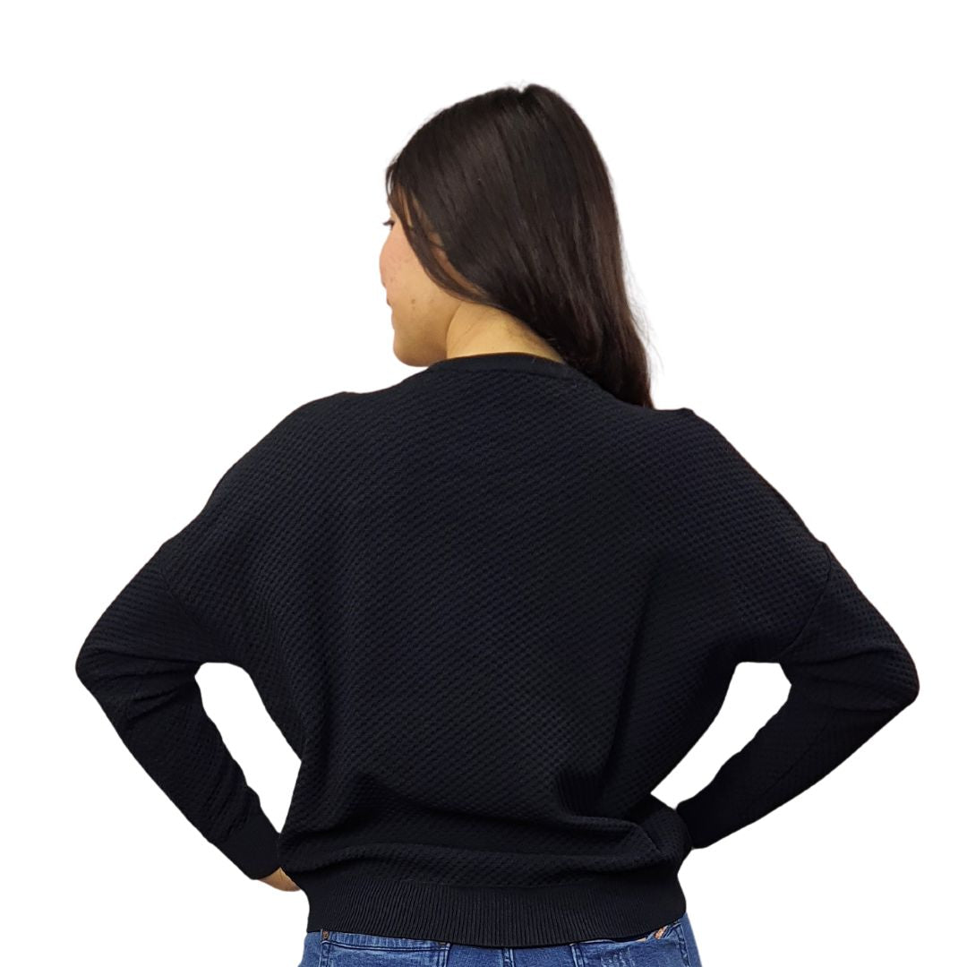 Sweater Vero Moda Negro Style POPCORN L/S KNIT(BN-EC-1)