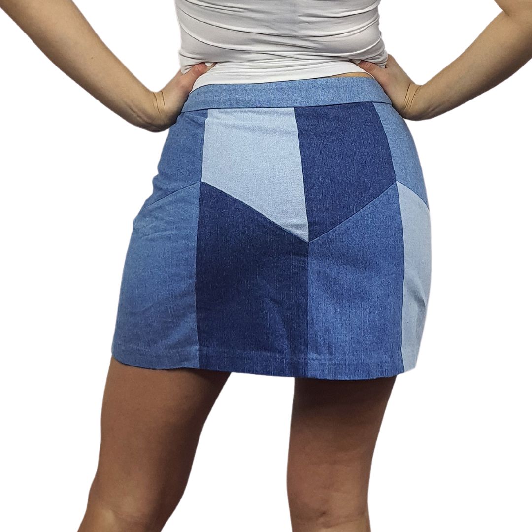 Falda Vero Moda Azul Style CONTRAST DENIM SKIRT(TP)