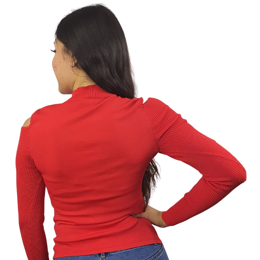 Blusa Vero Moda Rojo Style KIM L/S KNIT(VMC-BT)