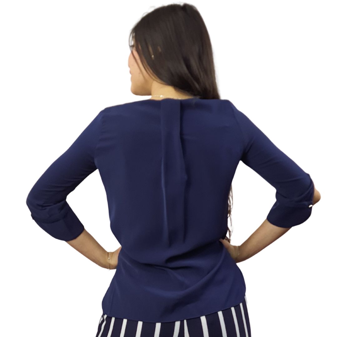 Blusa Vero Moda Azul Oscuro Style EILEEN 3/4 TOP(VMC-TP)