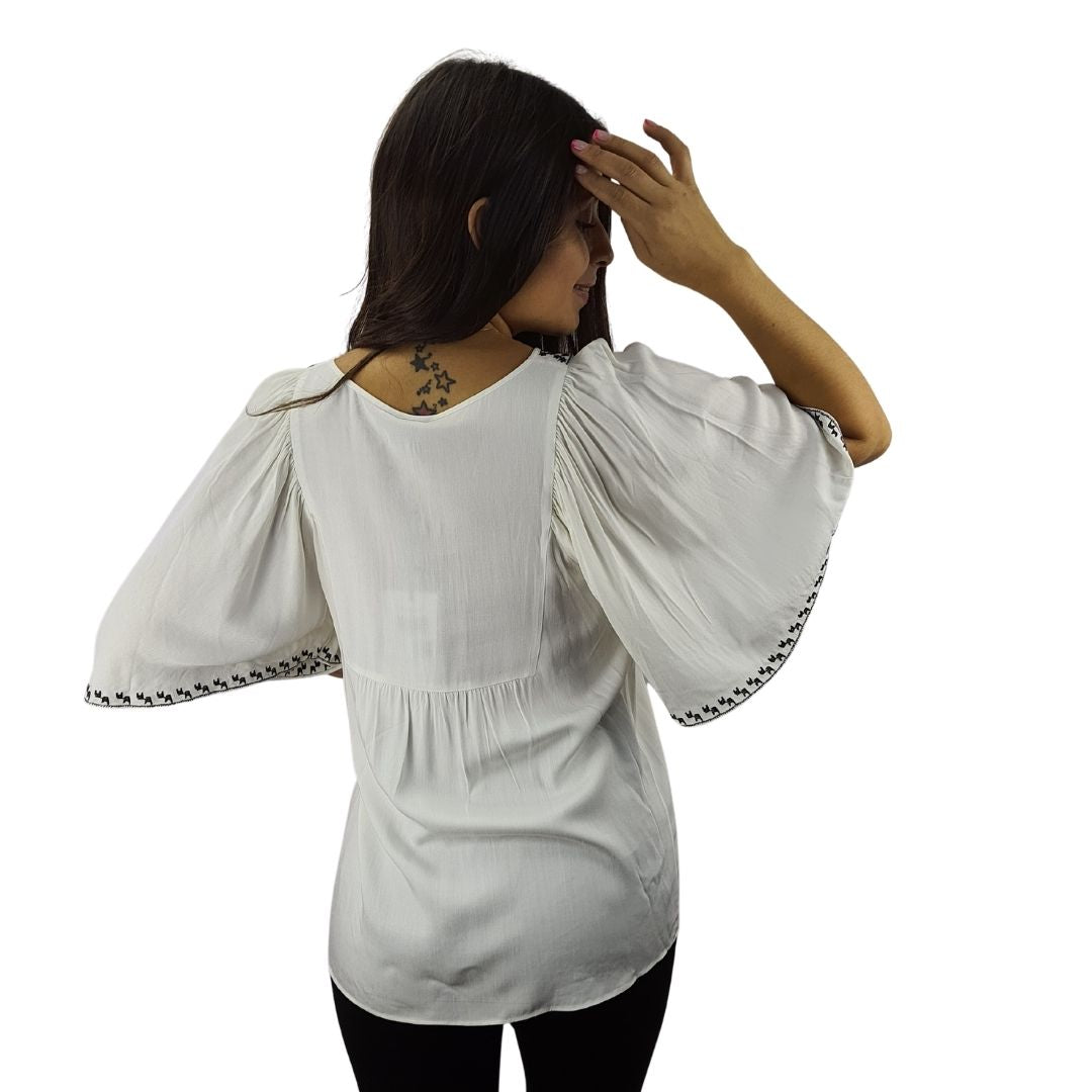 Blusa Vero Moda Blanco Style RACHEL 1/2 WOVEN TOP(HH)