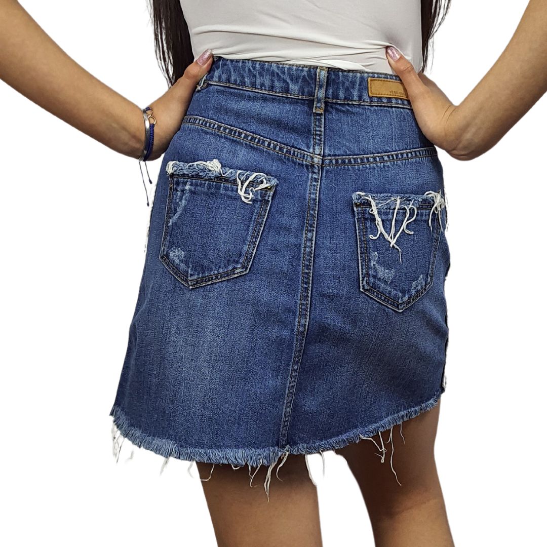 Falda Vero Moda Azul Style RETRO HW MINI DENIM SKIRT(RN)