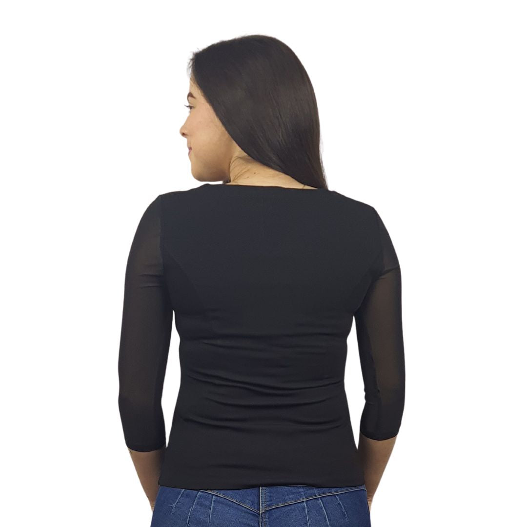 Blusa Vero Moda Negro Style TIFFANY 3/4 JERSEY TOP(VMC-UM)