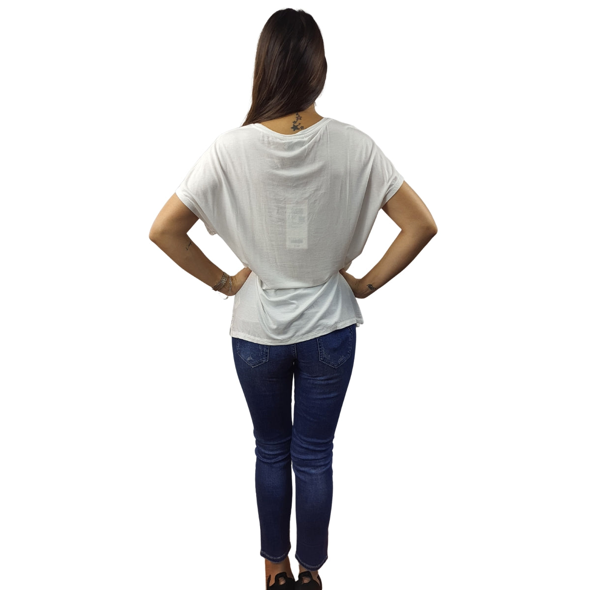 Polera Vero Moda Blanco Style ANJA FRILL S/S JERSEY TOP(HOMEWEAR)