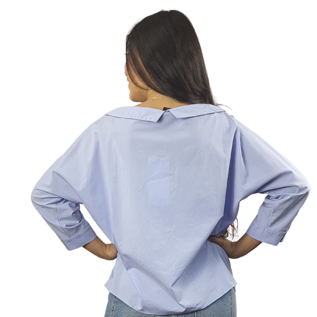 Blusa Vero Moda Azul Style HANGER LOVE 3/4 SHIRT(SL)