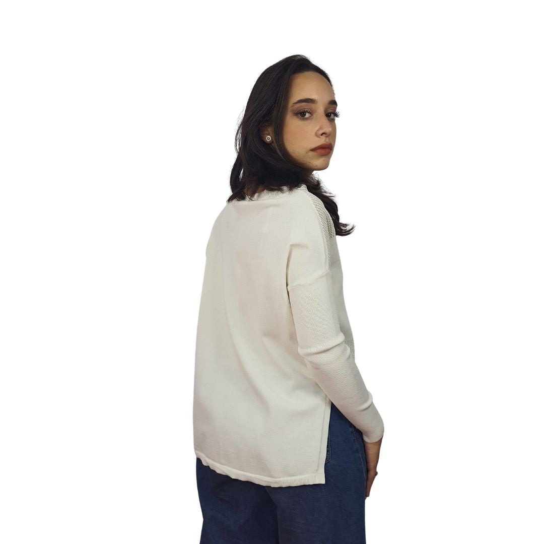 Sweater Vero Moda Blanco Style MIRA L/S KNIT(NL)