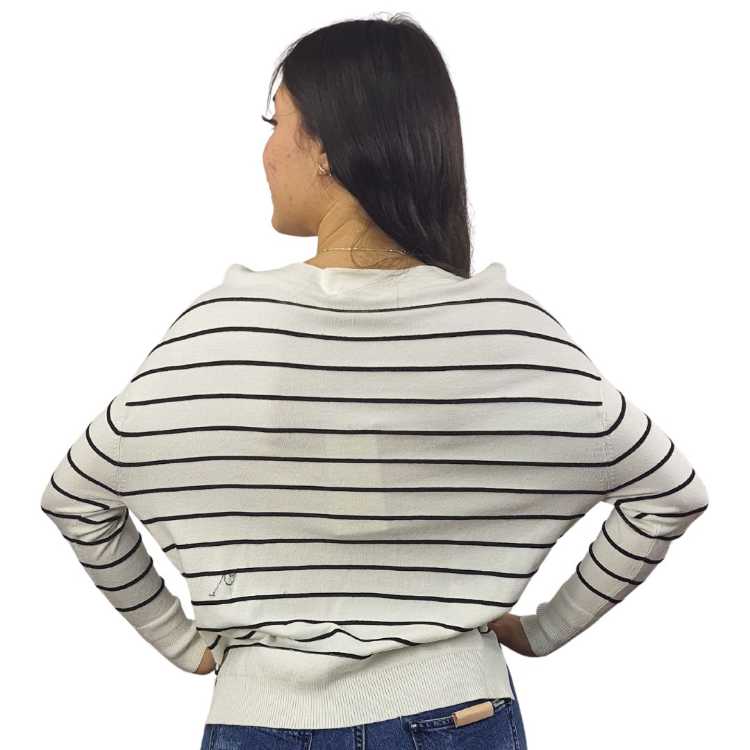 Sweater Vero Moda Blanco y Negro Style ANNA L/S KNIT(UM)