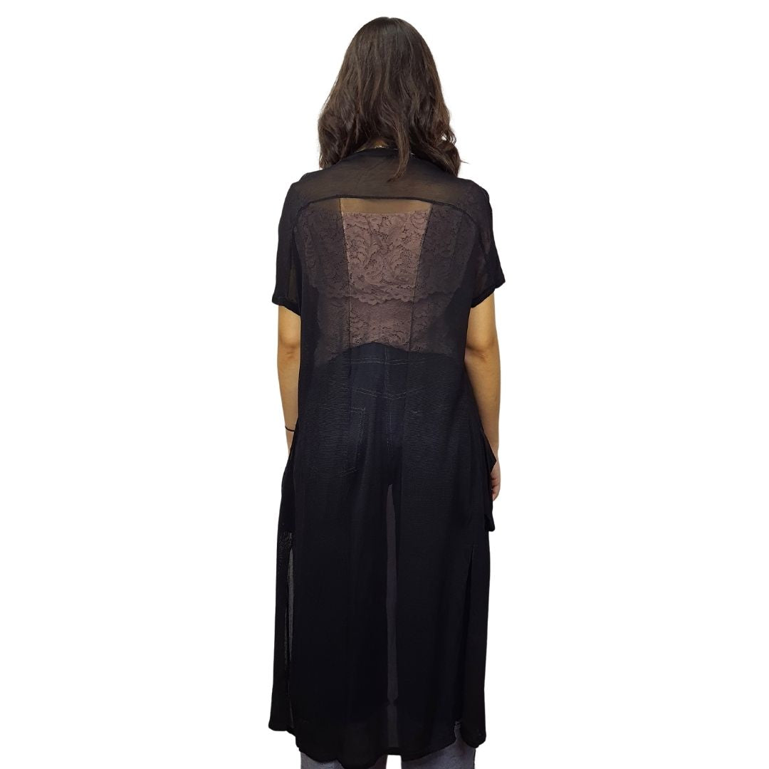 Tapado Vero Moda Negro Style YETTA LONG KNIT CARDIGAN(VMC-NE-EC-3)