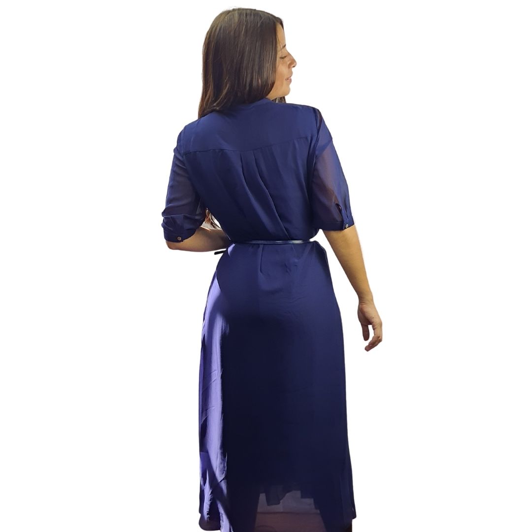 Vestido Vero Moda Azul  Style CAROL 1/2 SHIRT DRESS(VMC-RN)