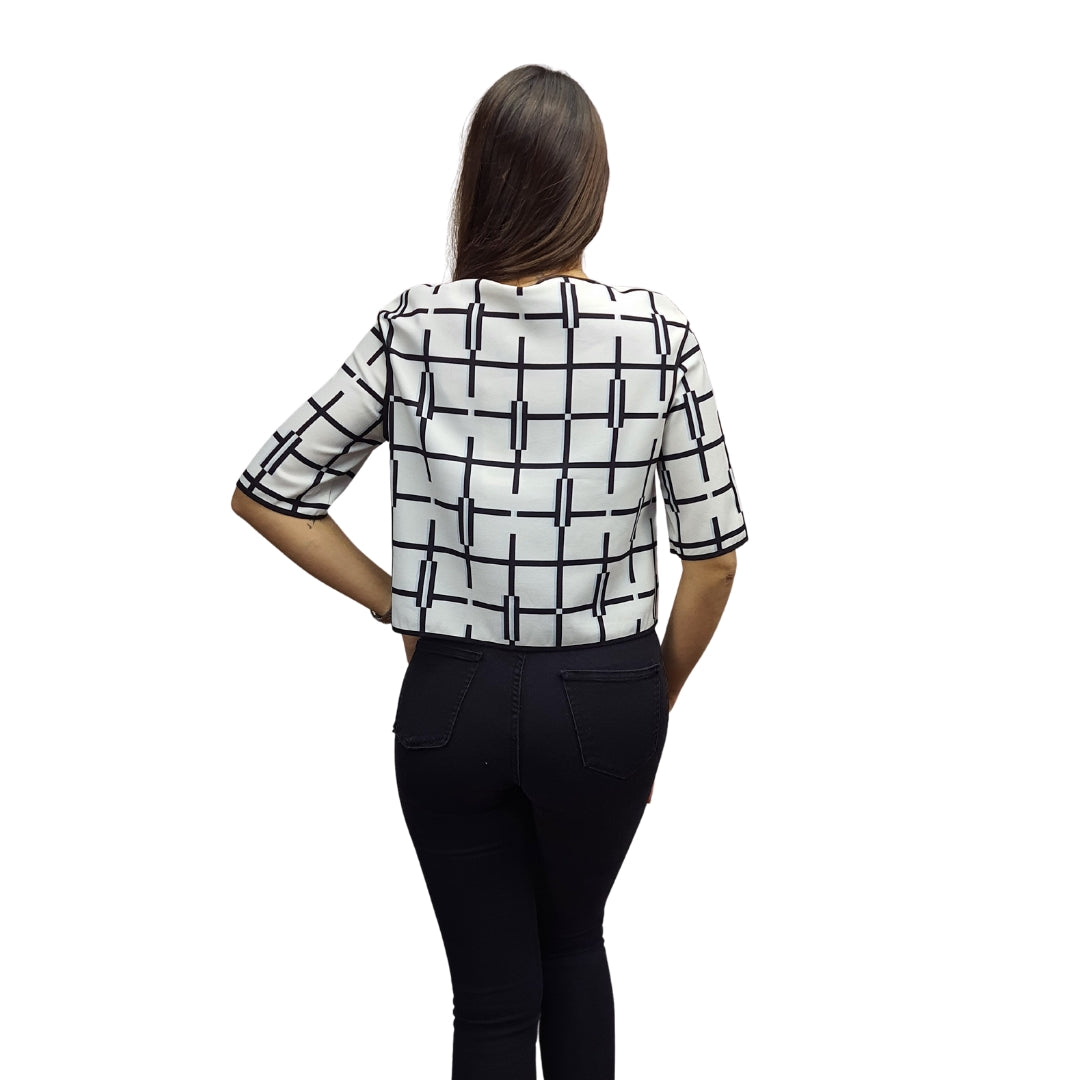 Blusa Vero Moda Blanco y Negro Style PEZZO 1/2 BOX TOP(PM)