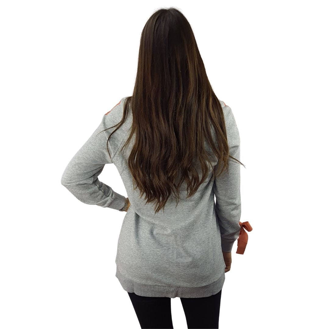 Sweater Vero Moda Gris Style BEATA L/S SWEAT(HOMEWEAR)