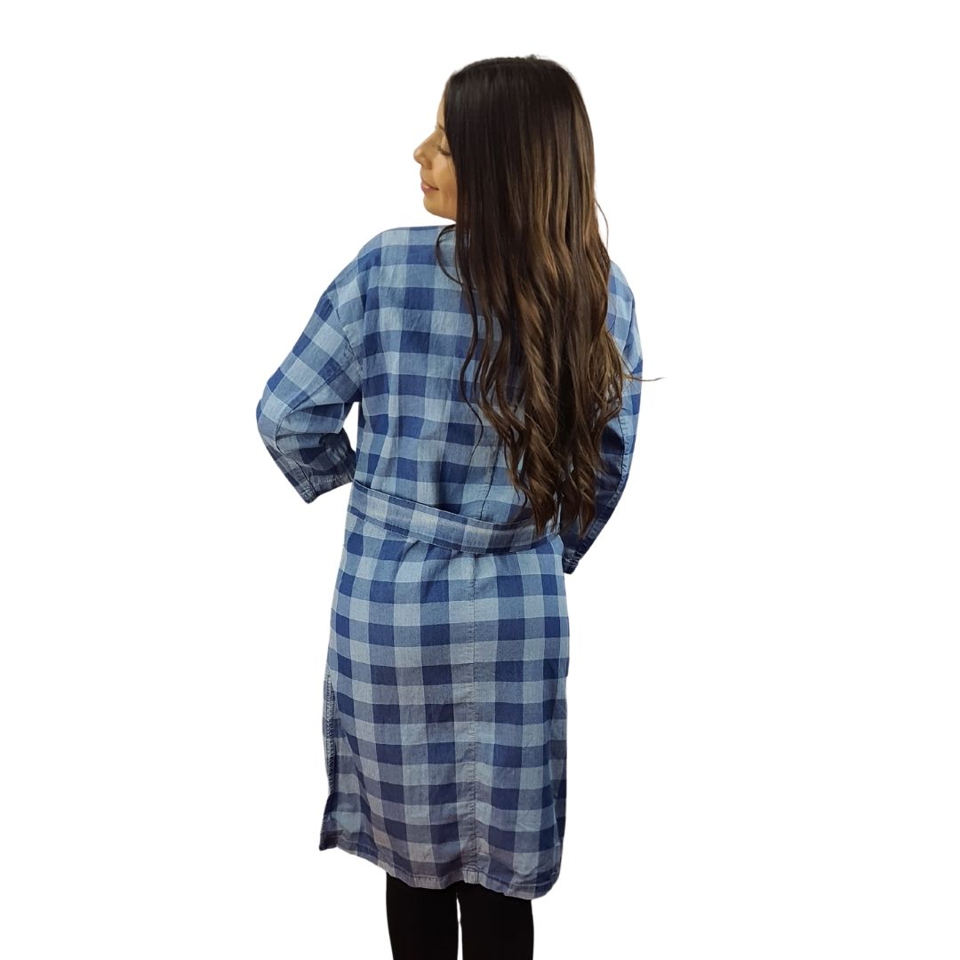Blazer Vero Moda Azul Style TARTAN LONG DENIM BLAZER(EL)