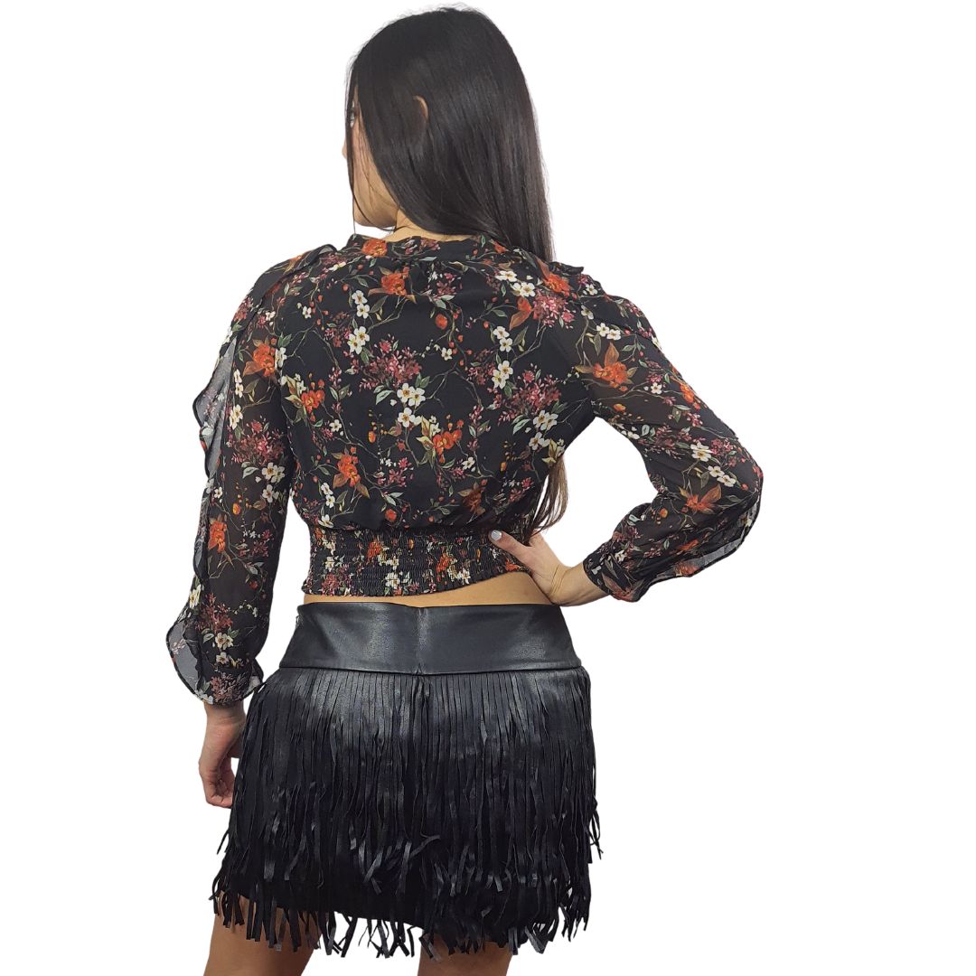 Blusa Vero Moda Negro Style ALEDO L/S WOVEN TOP(VMC-NN)
