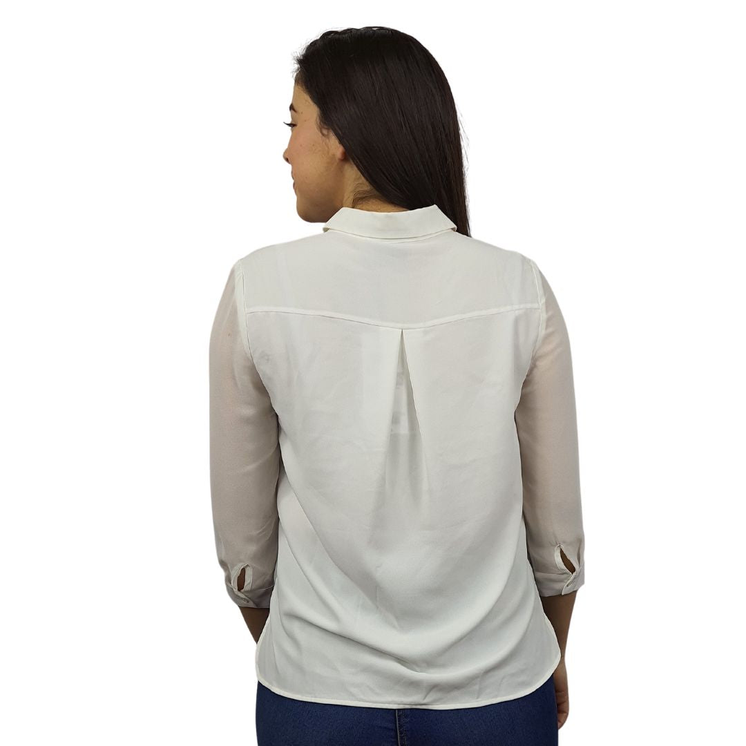 Blusa Vero Moda Blanco Style BEKKY 3/4 SHIRT(BN-EC-2)