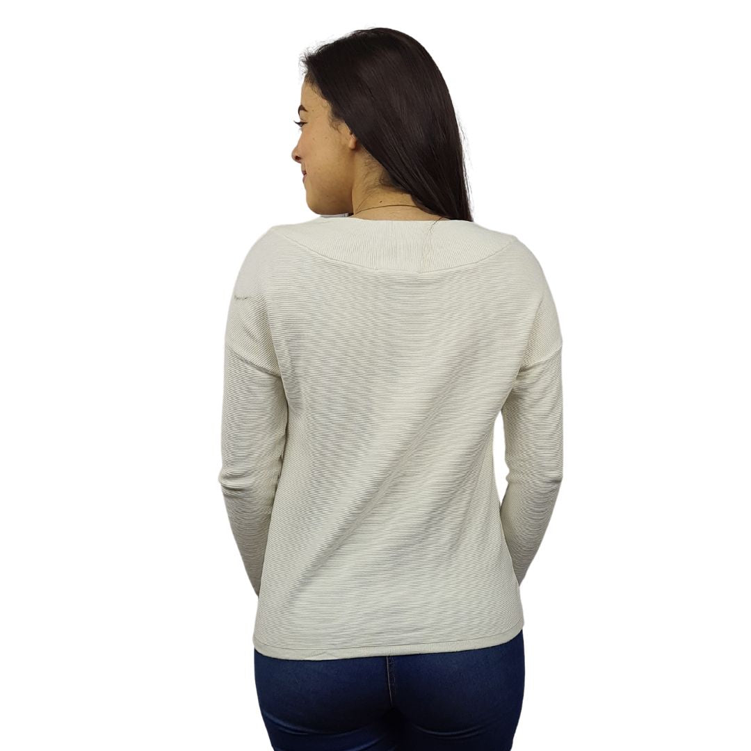 Blusa Vero Moda Blanco Style JEFF L/S KNIT(BT)