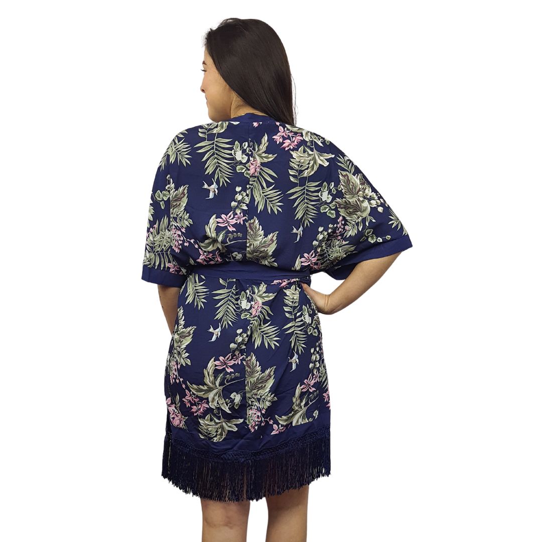 Bata de Pijama Vero Moda Azul Oscuro Style JULIE 1/2 ROBE(HOMEWEAR)